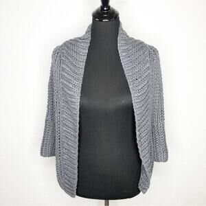 Theory Renata New Malaga gray open front linen blend cardigan sweater size Small